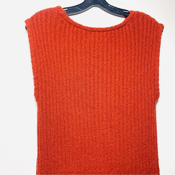 Pink Rose Burnt Orange Sleeveless Midi Sweater Dress - Picture 5 of 7